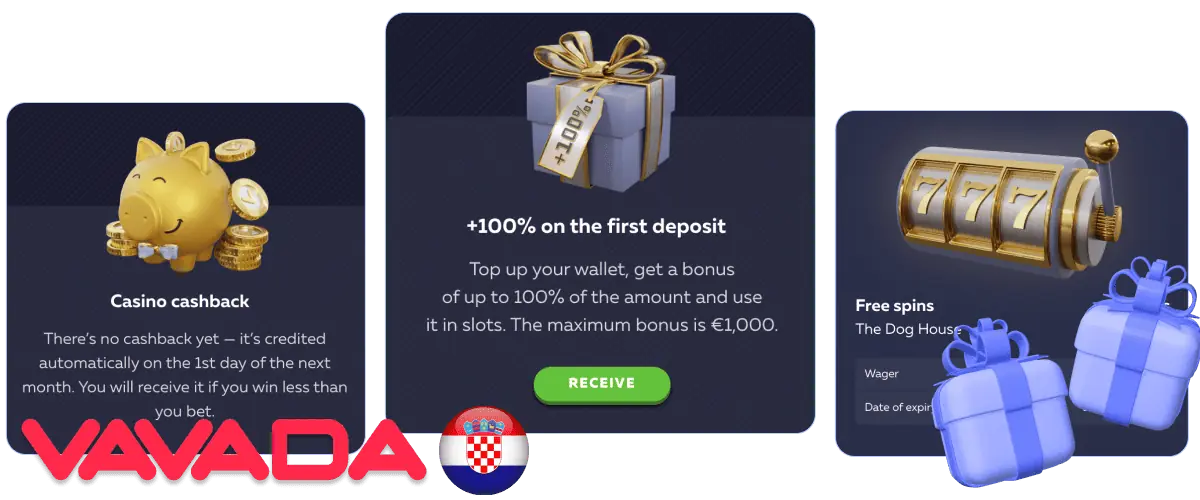 Bonusi na Vavada web stranici u Hrvatskoj